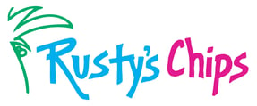 Rustys Chips logo with white background