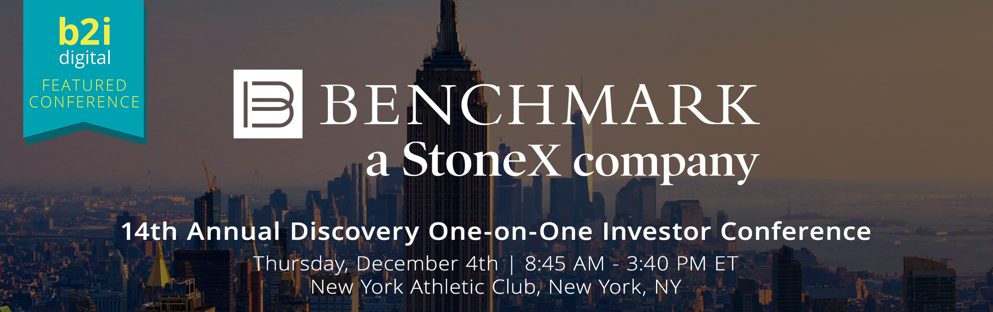 The Benchmark Company Names B2i Digital Marketing Partner for Its 14th Annual Discovery One-on-One Investor Conference